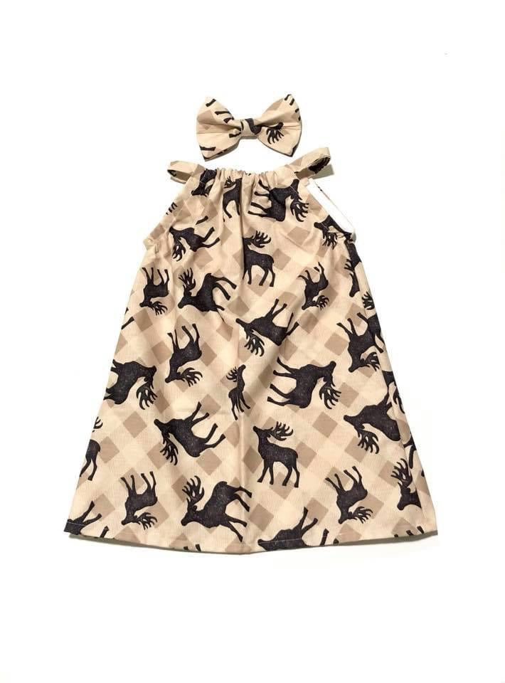 Beige Moose Pillowcase Dress