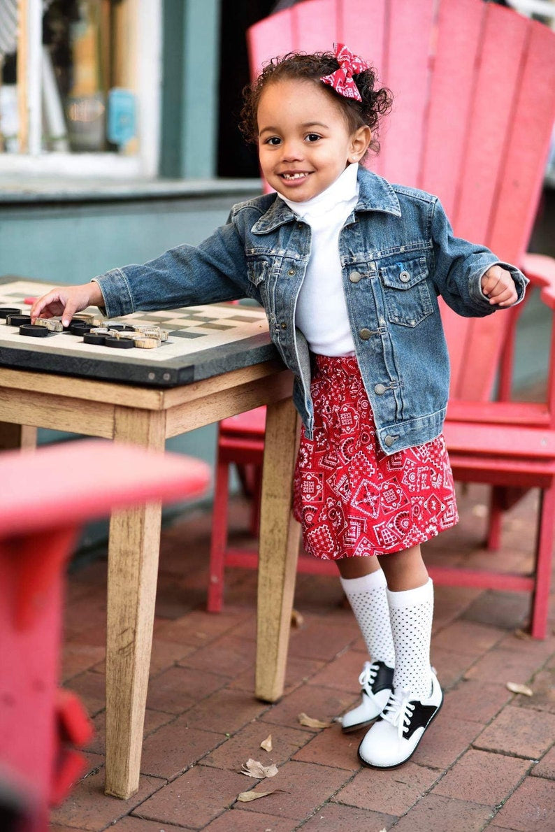 Red Bandana Skirt and Hair Bow