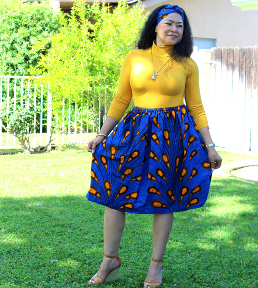 Women's Blue with Orange Skirt