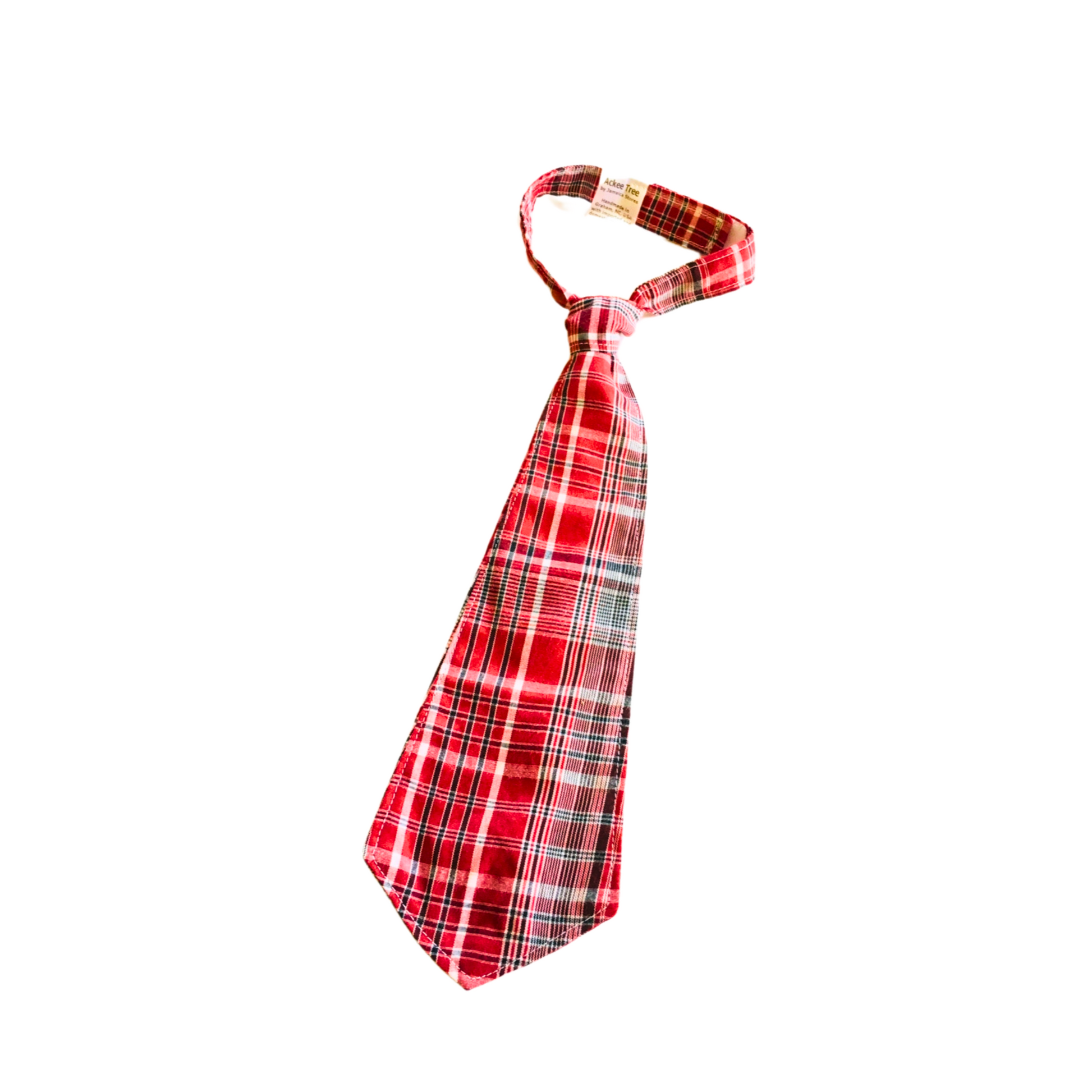 Traditional Jamaican red plaid Bandana adjustable tie for boys and toddlers