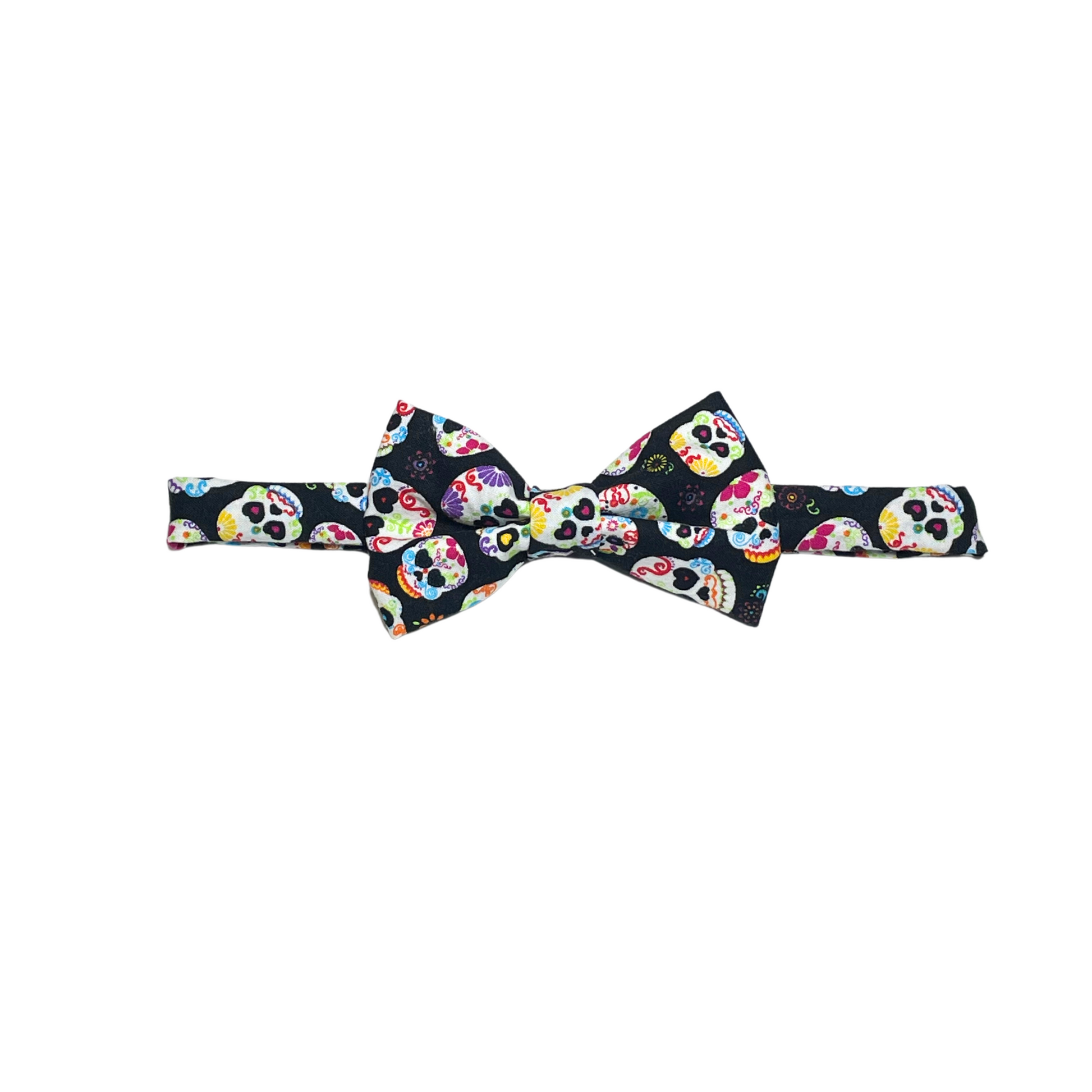 Black sugar skull bow tie 