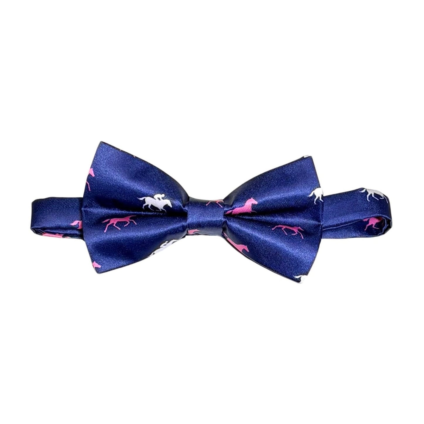 Derby horses theme blue with pink horses bow tie