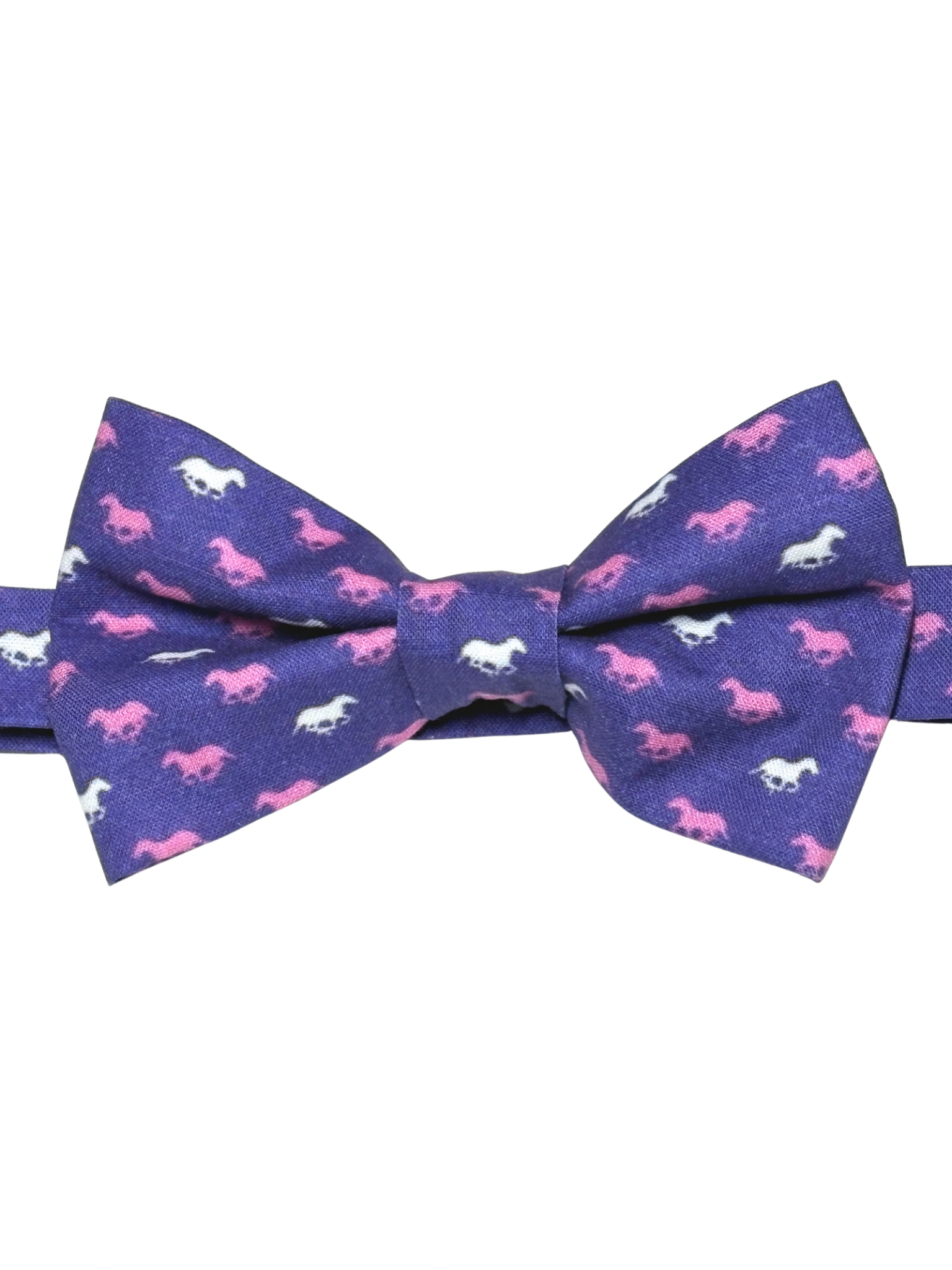 Faded Navy with derby horses pre-tied adjustable bow tie for males 