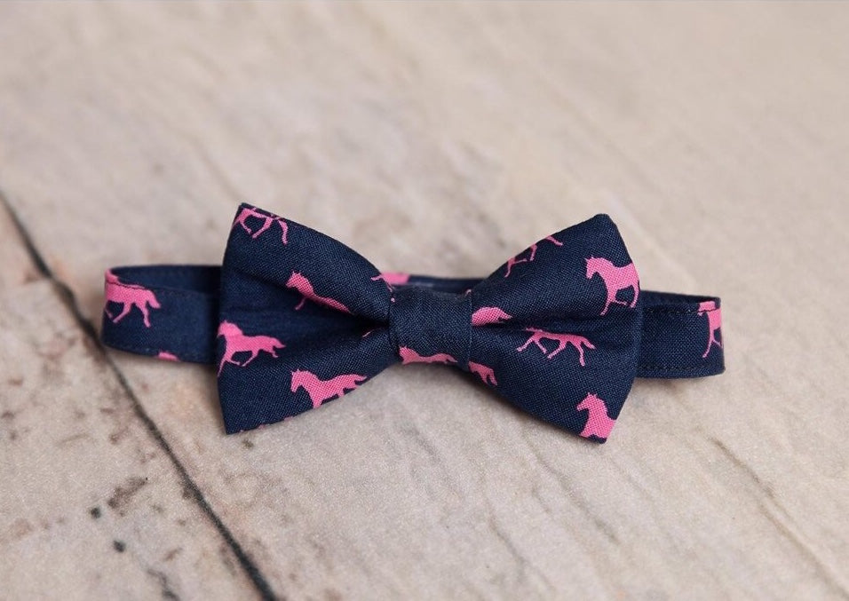 Aqua Derby Horses Bow Tie