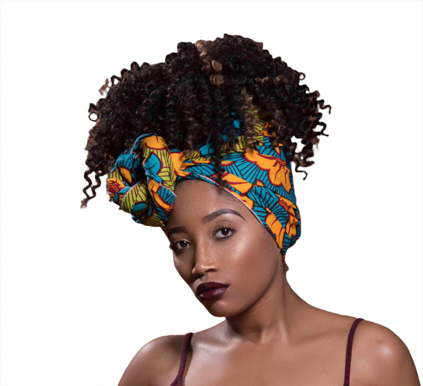 African print multi color head wrap