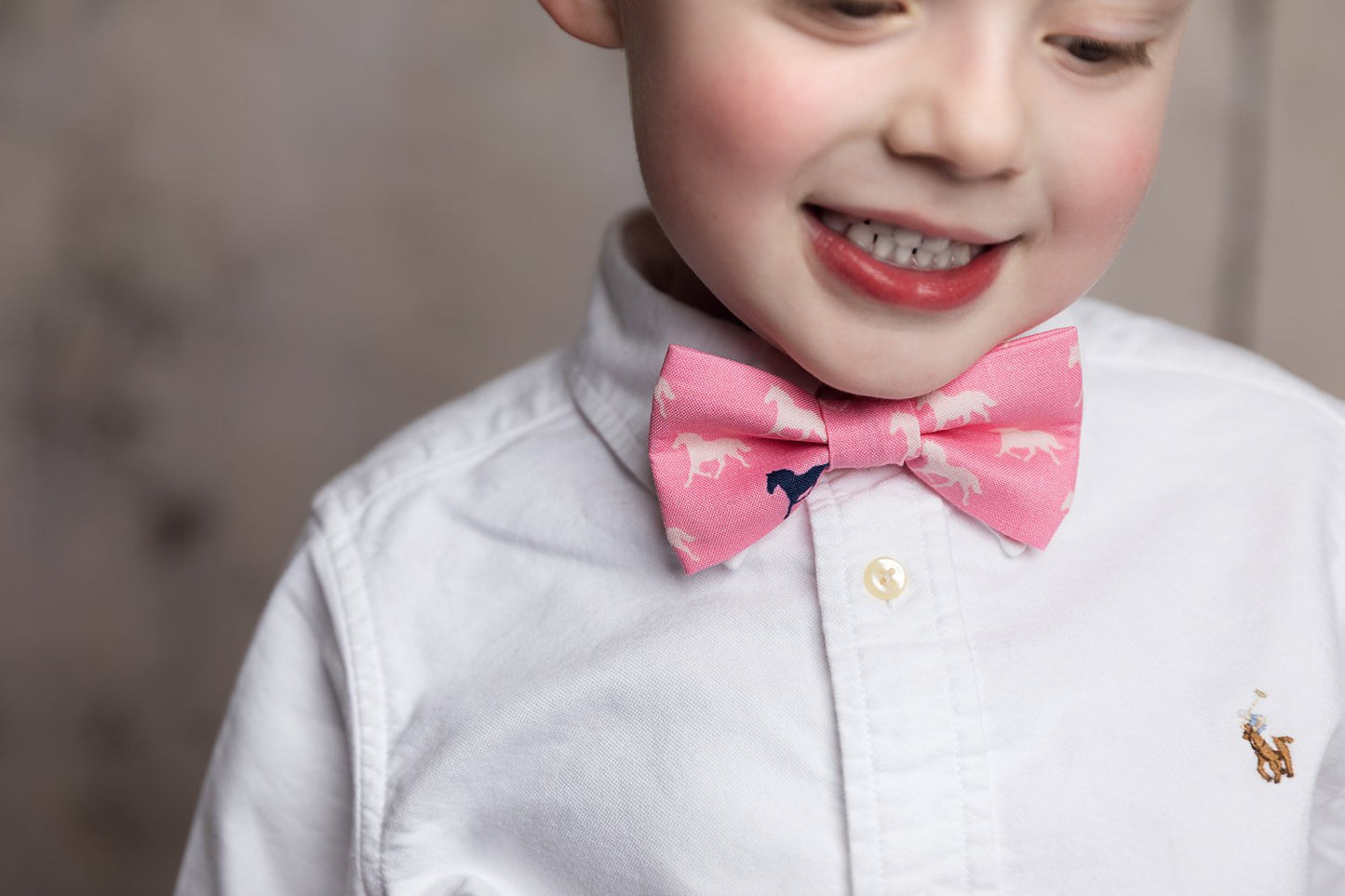 Green on Navy Horses Bow Tie