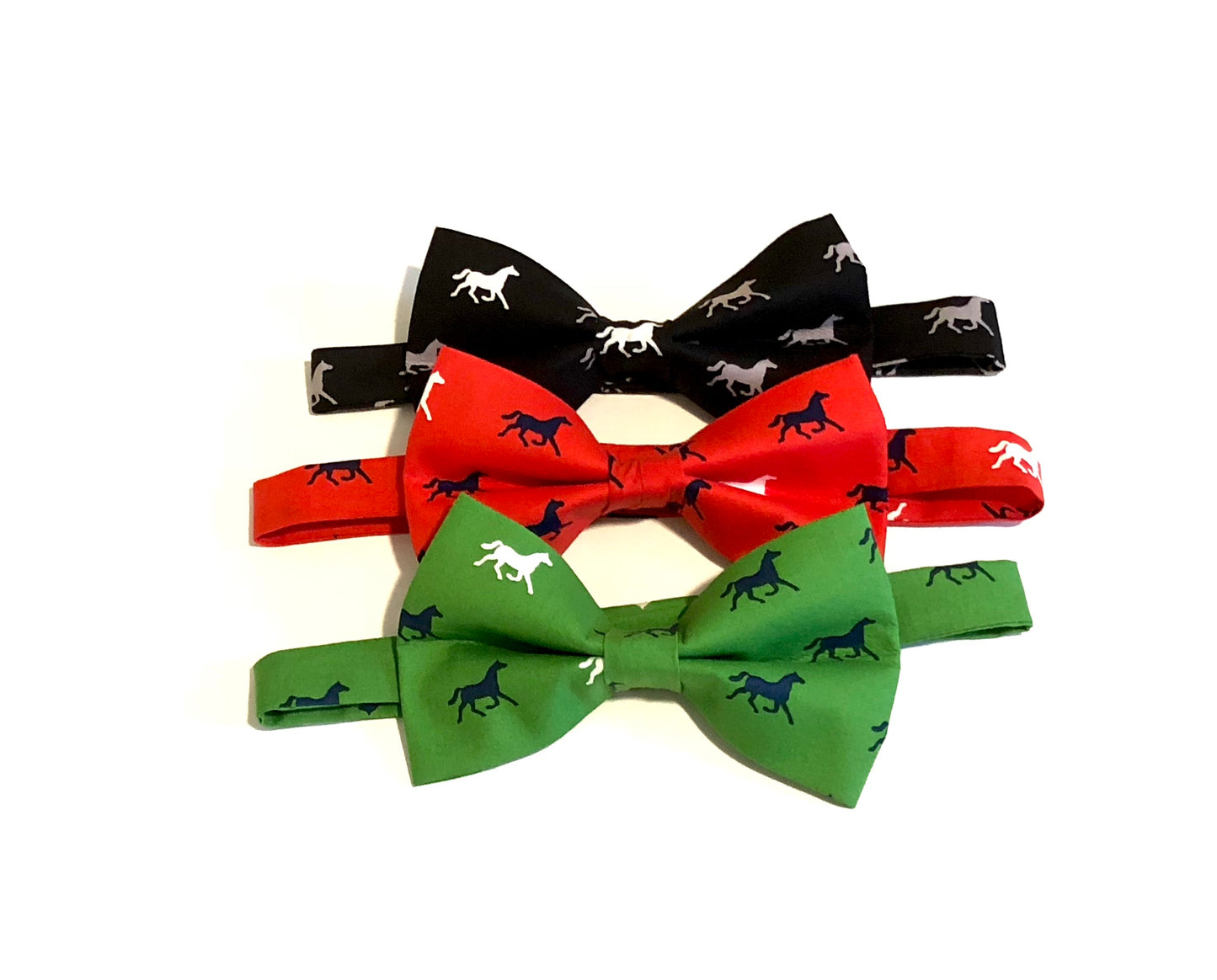 Green Derby Horses Bow Tie