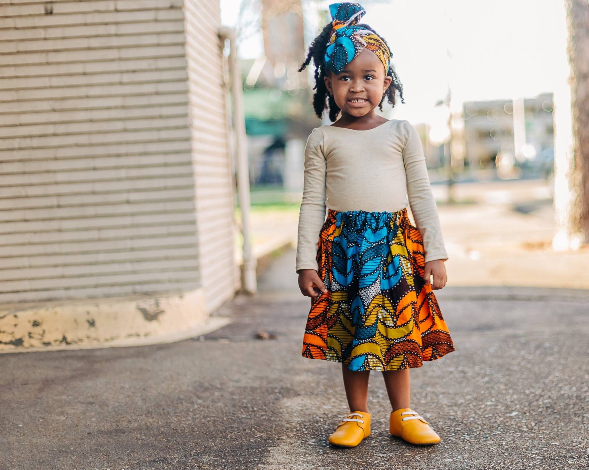 African Print Skirt and Head Wrap