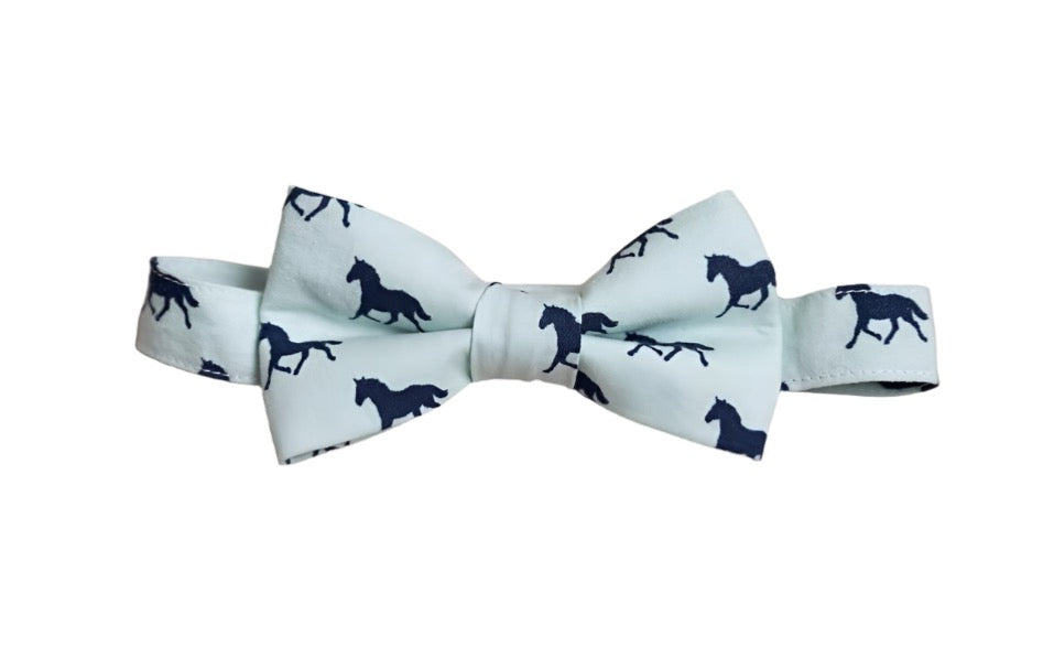 Aqua Derby Horses Bow Tie