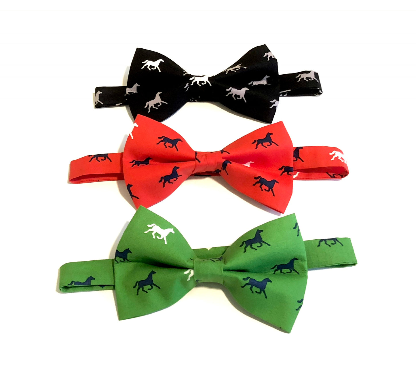 Green Derby Horses Bow Tie