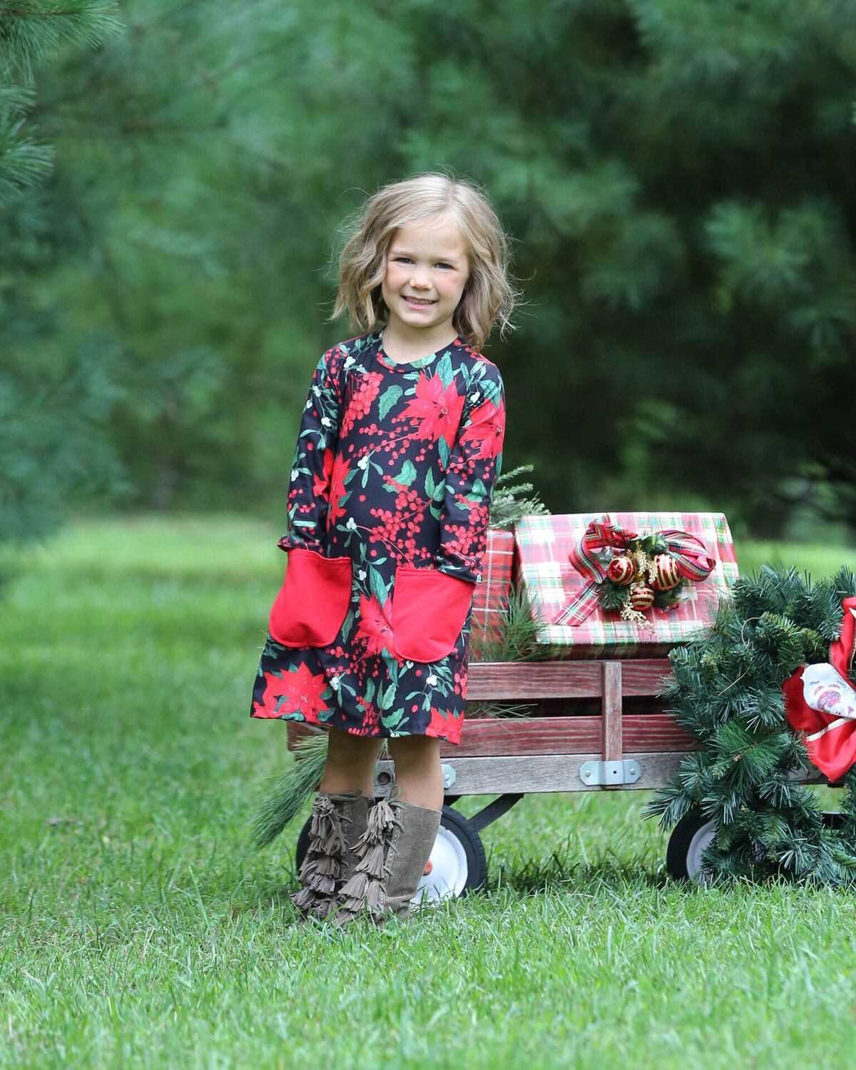 Vestido navideño de flor de pascua