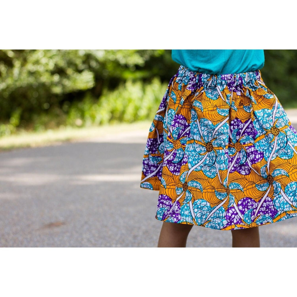 Conjunto de falda africana Ankara de primavera para niñas