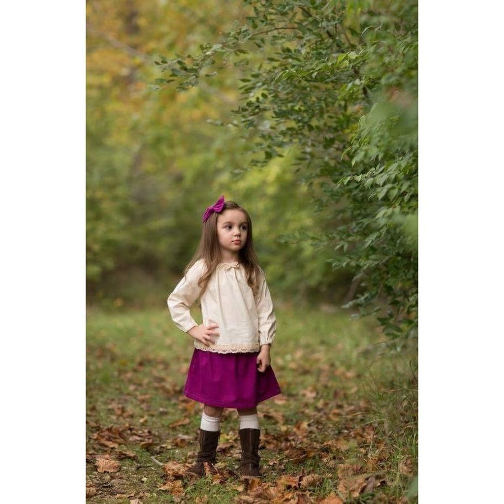 Girls Berry Boho Skirt and Bow Set