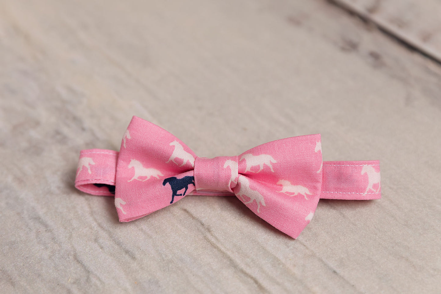 Green on Navy Horses Bow Tie
