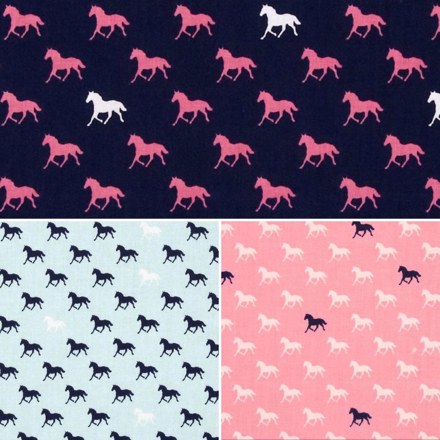 Green on Navy Horses Bow Tie