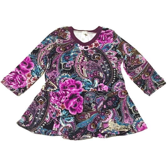 Girls Purple Paisley Peplum