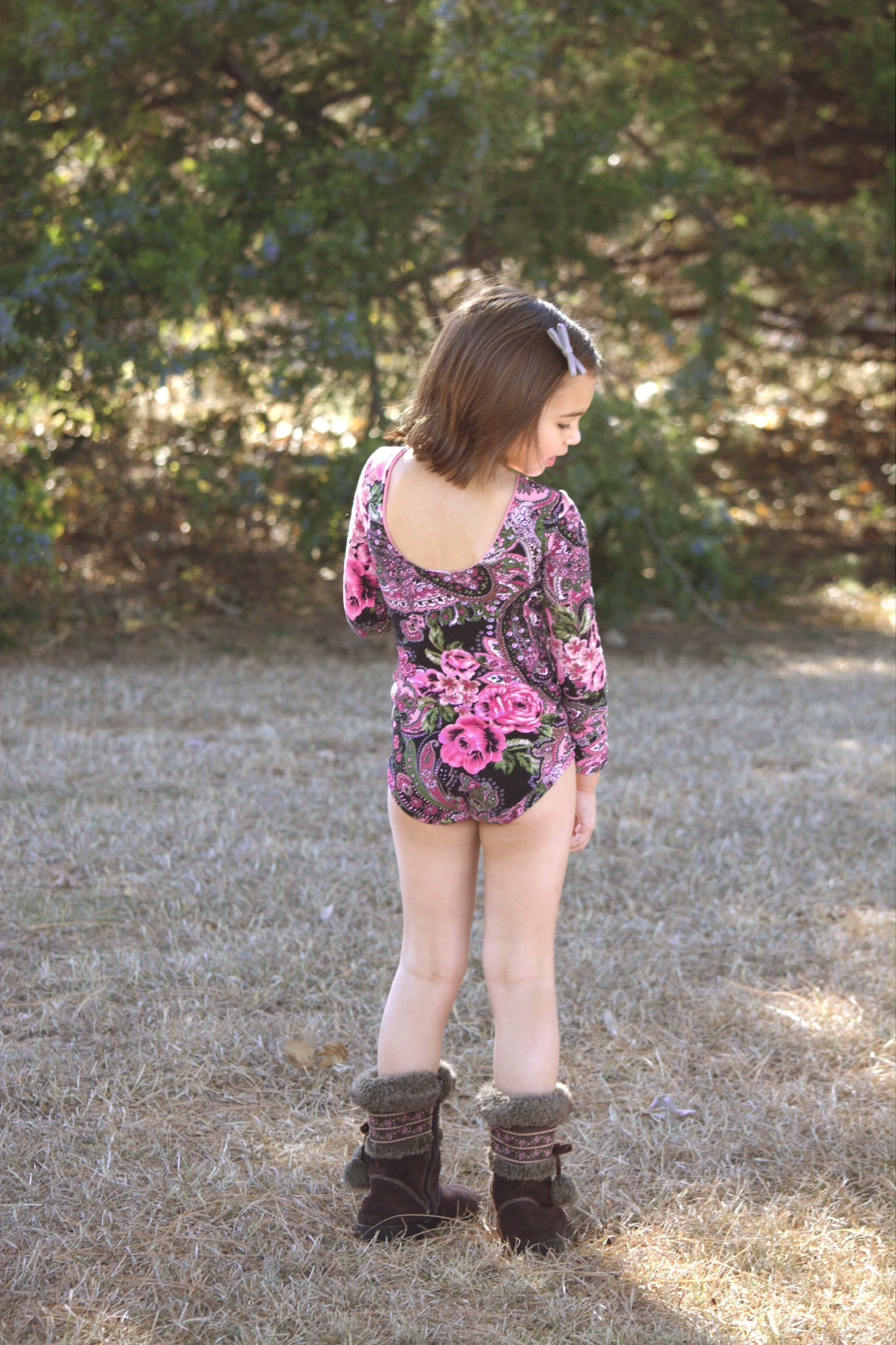 Girl’s Pink Paisley Leotard