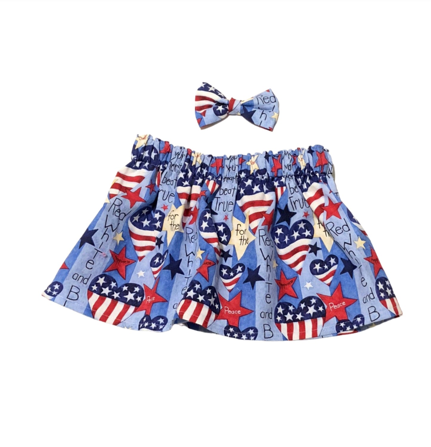 USA Patriotic Red White and Blue Skirt