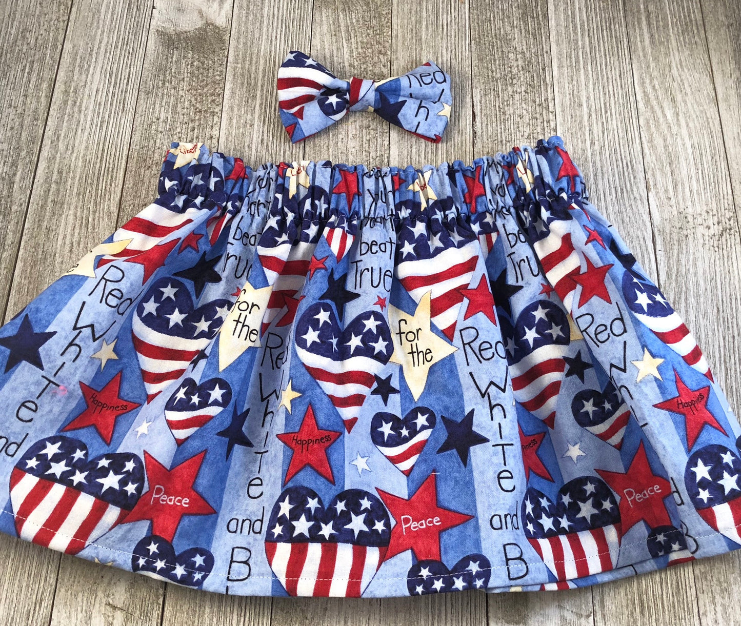 USA Patriotic Red White and Blue Skirt