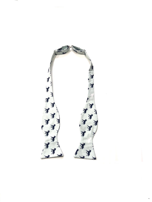 Aqua Race Horses Self Tie Bow Tie